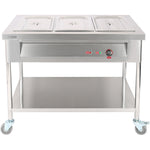 Mobile Bain Marie Food Warming Servery 3xGN1/1 - PFT12070
