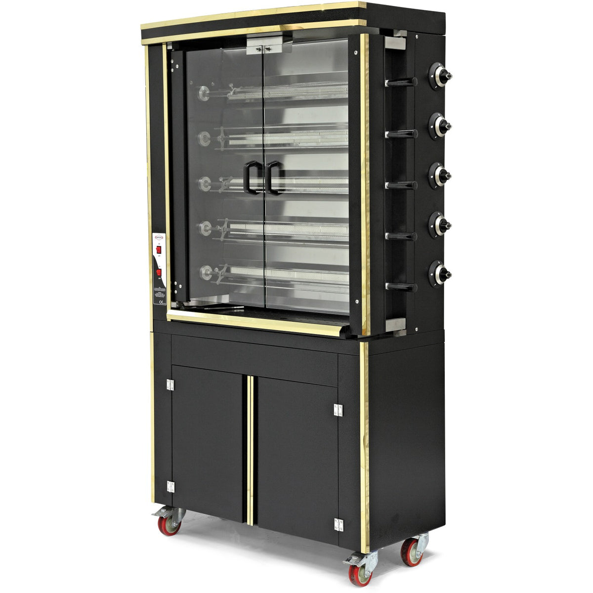 Commercial Chicken Rotisserie Oven with Neutral Cabinet Electric 5 Spit 30 Chickens - PLS5EE