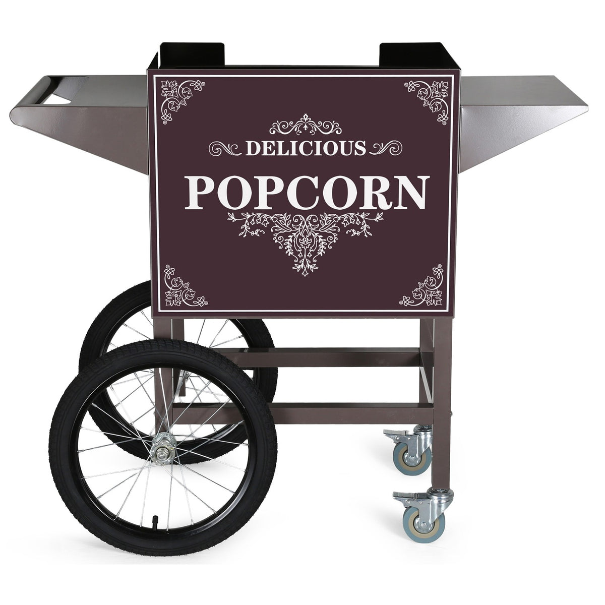 Commercial Popcorn Machine Trolley with Storage Cabinet, Large Wheels & Brakes 940 x 450 x 780mm - POPCORN104B