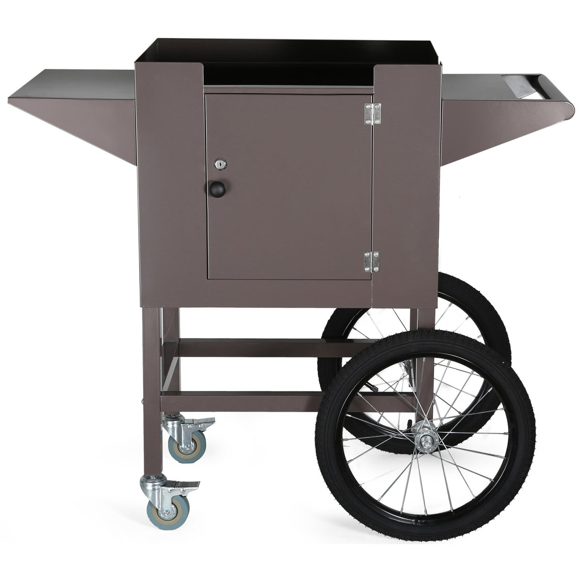 Commercial Popcorn Machine Trolley with Storage Cabinet, Large Wheels & Brakes 940 x 450 x 780mm - POPCORN104B