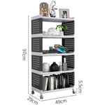 Mobile Plastic Shelving Unit 5 tier Black & Grey 490x290x970mm - PP5