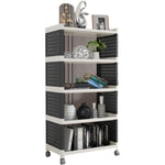 Mobile Plastic Shelving Unit 5 tier Black & Grey 490x290x970mm - PP5