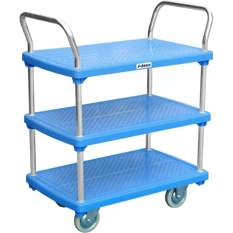 Platform Trolley 3 Tier Blue 810x500x930mm 210kg - PPT815032