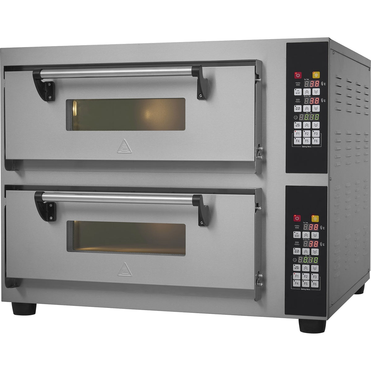 Commercial Pizza oven Electric 2 chambers 610x610mm 450°C Digital controls 8.4kW 380V - PS662E