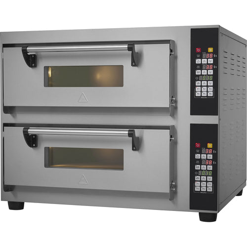 Commercial Pizza oven Electric 2 chambers 500x500mm 450°C Digital controls 8.4kW 380V - PS552E