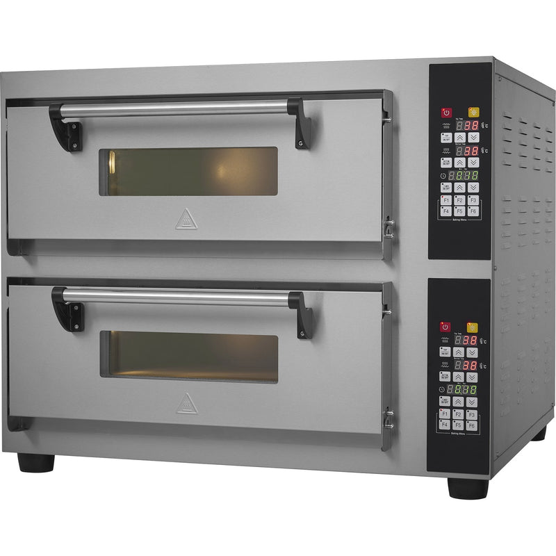 Commercial Pizza oven Electric 2 chambers 610x610mm 450°C Digital controls 8.4kW 380V - PS662E