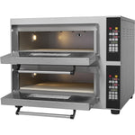Commercial Pizza oven Electric 2 chambers 610x610mm 450°C Digital controls 8.4kW 380V - PS662E