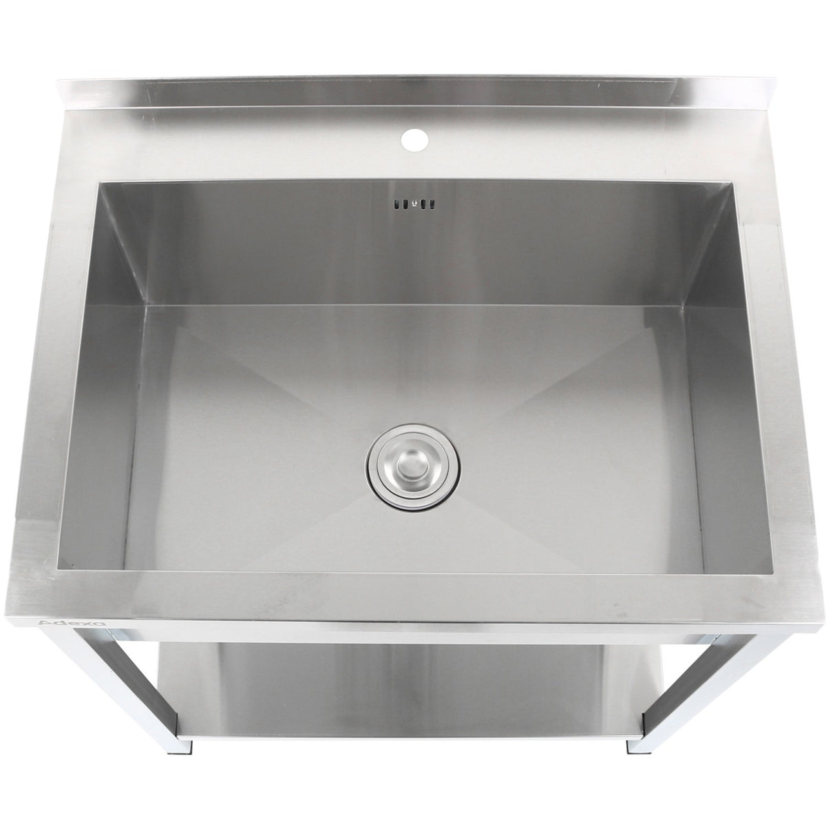 Commercial Pot Wash Sink Stainless steel 1 bowl Splashback Bottom shelf 1000x700x900mm Square legs - PSA10070U