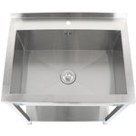 Commercial Pot Wash Sink Stainless steel 1 bowl Splashback Bottom shelf 1000x700x900mm Square legs - PSA10070U