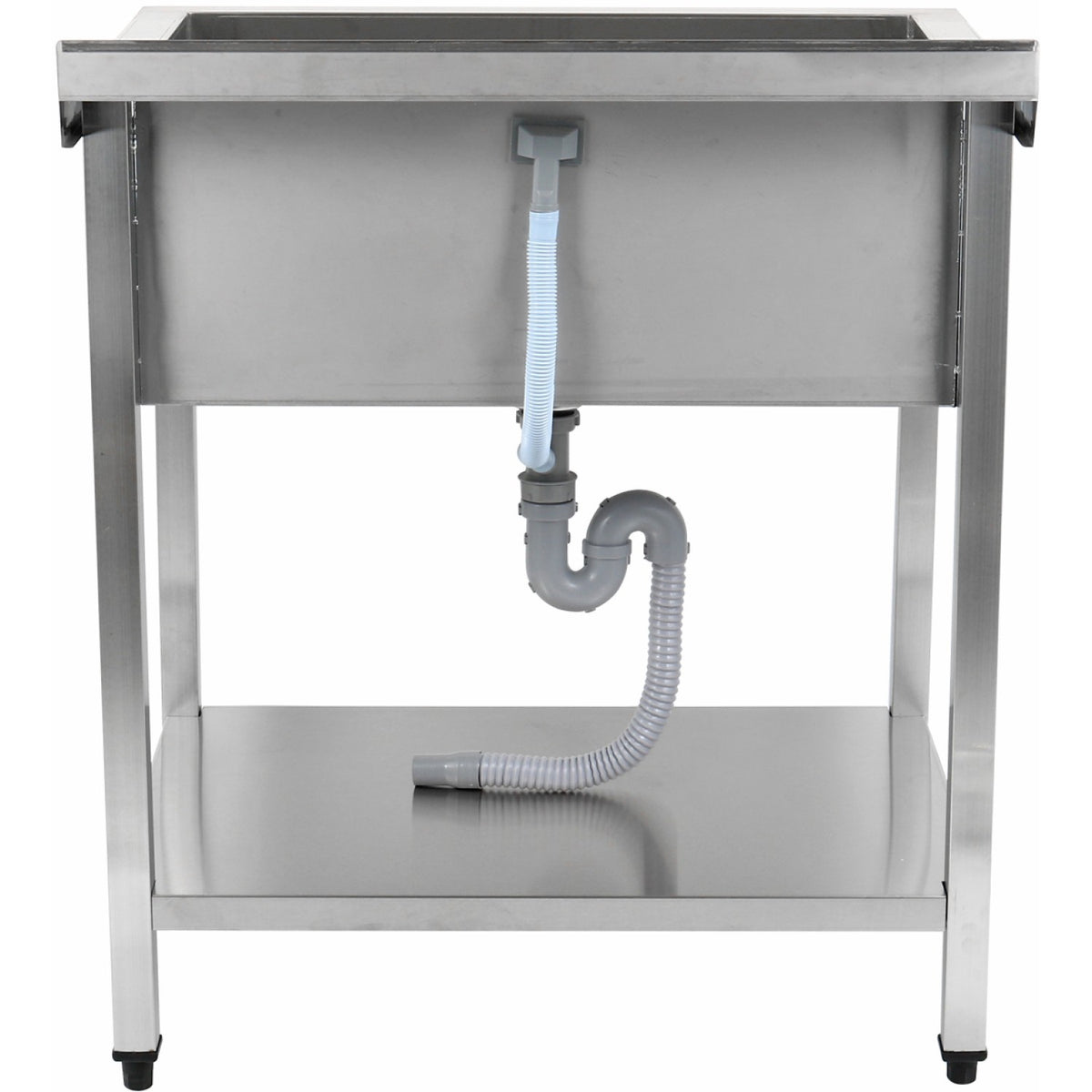 Commercial Pot Wash Sink Stainless steel 1 bowl Splashback Bottom shelf 1000x700x900mm Square legs - PSA10070U