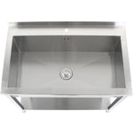 Commercial Pot Wash Sink Stainless steel 1 bowl Splashback Bottom shelf 1200x700x900mm Square legs - PSA12070U