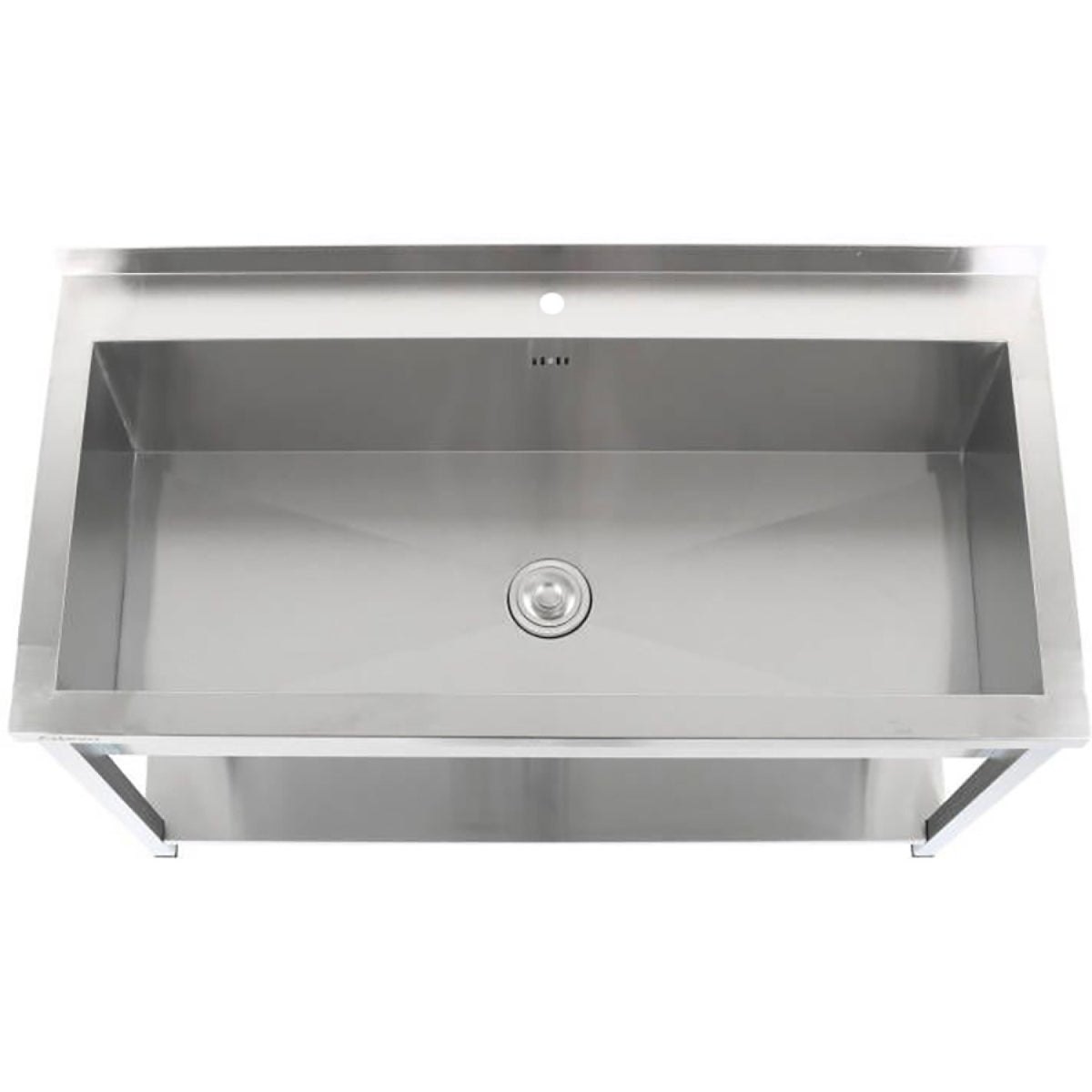 Commercial Pot Wash Sink Stainless steel 1 bowl Splashback Bottom shelf 1400x600x900mm Square legs - PSA14060U