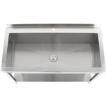 Commercial Pot Wash Sink Stainless steel 1 bowl Splashback Bottom shelf 1800x600x900mm Square legs - PSA18060U