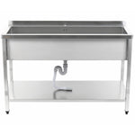 Commercial Pot Wash Sink Stainless steel 1 bowl Splashback Bottom shelf 2000x600x900mm Square legs - PSA20060U