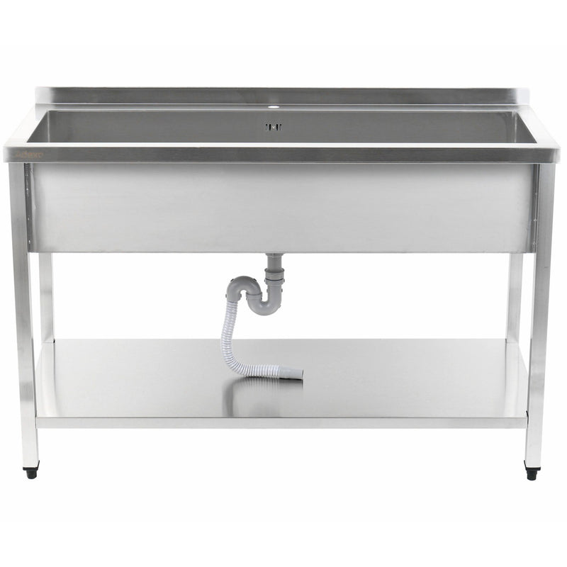 Commercial Pot Wash Sink Stainless steel 1 bowl Splashback Bottom shelf 2000x700x900mm Square legs - PSA20070U