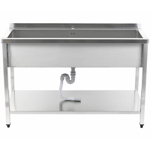 Commercial Pot Wash Sink Stainless steel 1 bowl Splashback Bottom shelf 1800x700x900mm Square legs - PSA18070U