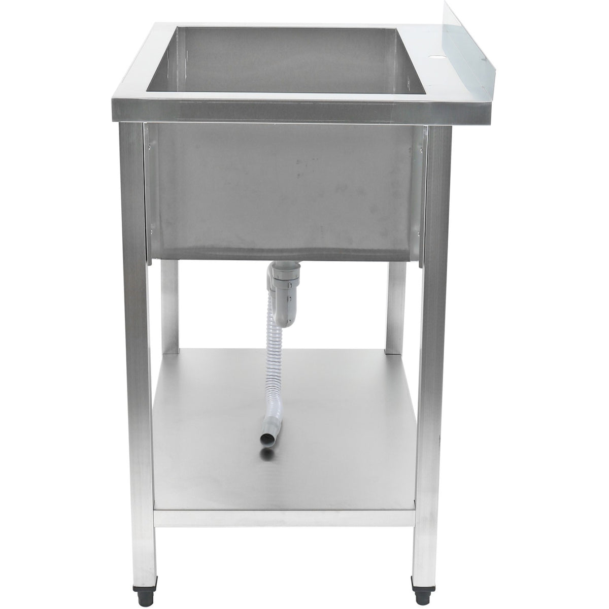 Commercial Pot Wash Sink Stainless steel 1 bowl Splashback Bottom shelf 2000x700x900mm Square legs - PSA20070U