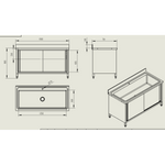 Commercial Pot Wash Sink Stainless steel 1 bowl Splashback 2 Doors 1500mm Depth 700mm - PSD150702D