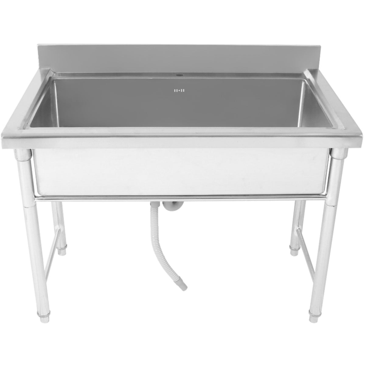 Commercial Pot Wash Sink Stainless steel 1 bowl Splashback 1200x700x900mm Round legs - PSR12070