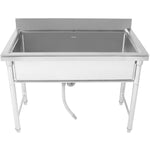 Commercial Pot Wash Sink Stainless steel 1 bowl Splashback 1200x700x900mm Round legs - PSR12070