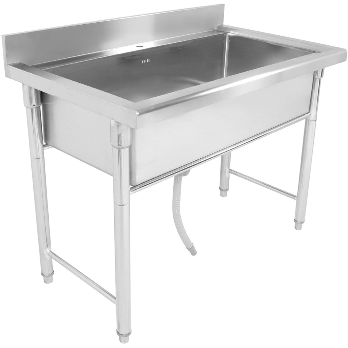 Commercial Pot Wash Sink Stainless steel 1 bowl Splashback 1200x700x900mm Round legs - PSR12070