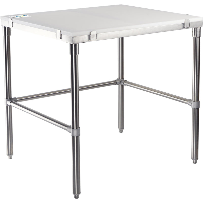 Professional Solid Stainless Steel Poly Top Work Table 900x600x900mm - PSWT600X900OB