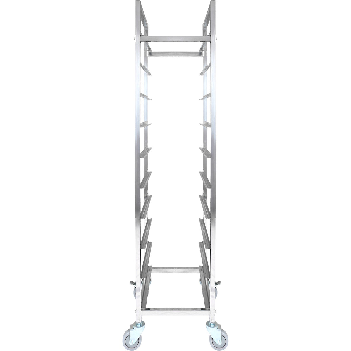 10 tier Rack/Tray/Pan Trolley for width 222–354mm Covered sides Stainless Steel - PT10P
