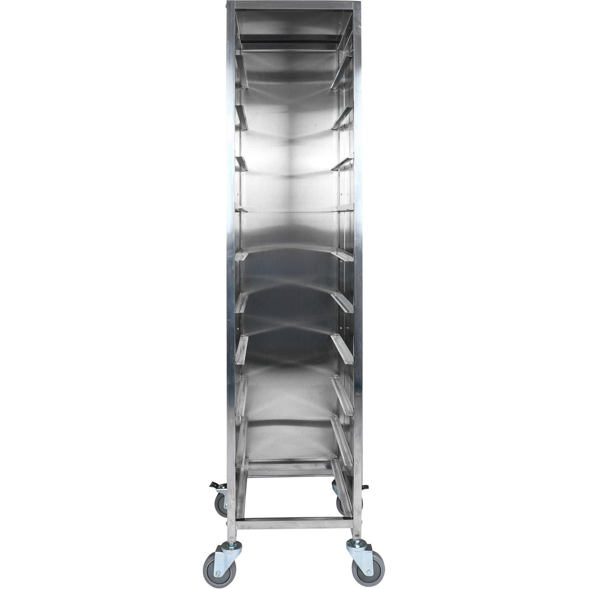 10 tier Rack/Tray/Pan Trolley for width 222–354mm Covered sides Stainless Steel - PT10P
