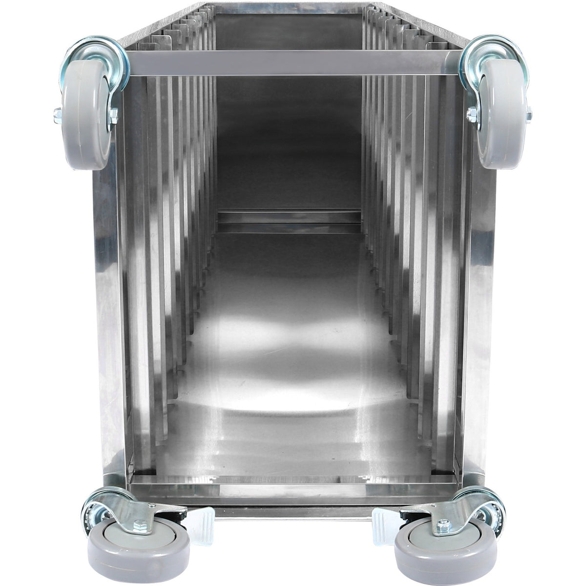 10 tier Rack/Tray/Pan Trolley for width 222–354mm Covered sides Stainless Steel - PT10P
