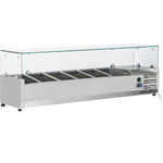 Refrigerated Servery Prep Top 1400mm 6xGN1/3 Depth 380mm Glass top - GT514