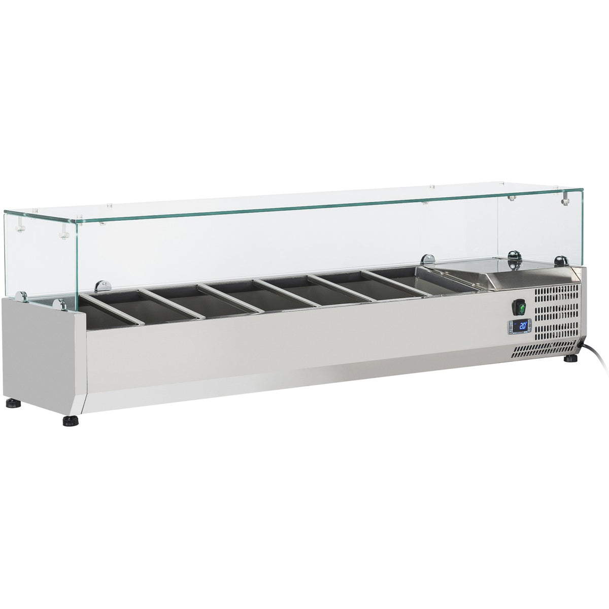 Refrigerated Servery Prep Top 1500mm 7xGN1/4 Depth 330mm | THV1500/330 - THV1500/330