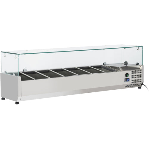 Refrigerated Servery Prep Top 1500mm 7xGN1/4 Depth 330mm | THV1500/330 - THV1500/330