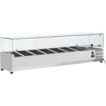 Refrigerated Servery Prep Top 7xGN1/4 1600x335x435mm Glass Top | THV1600/330 - THV1600/330