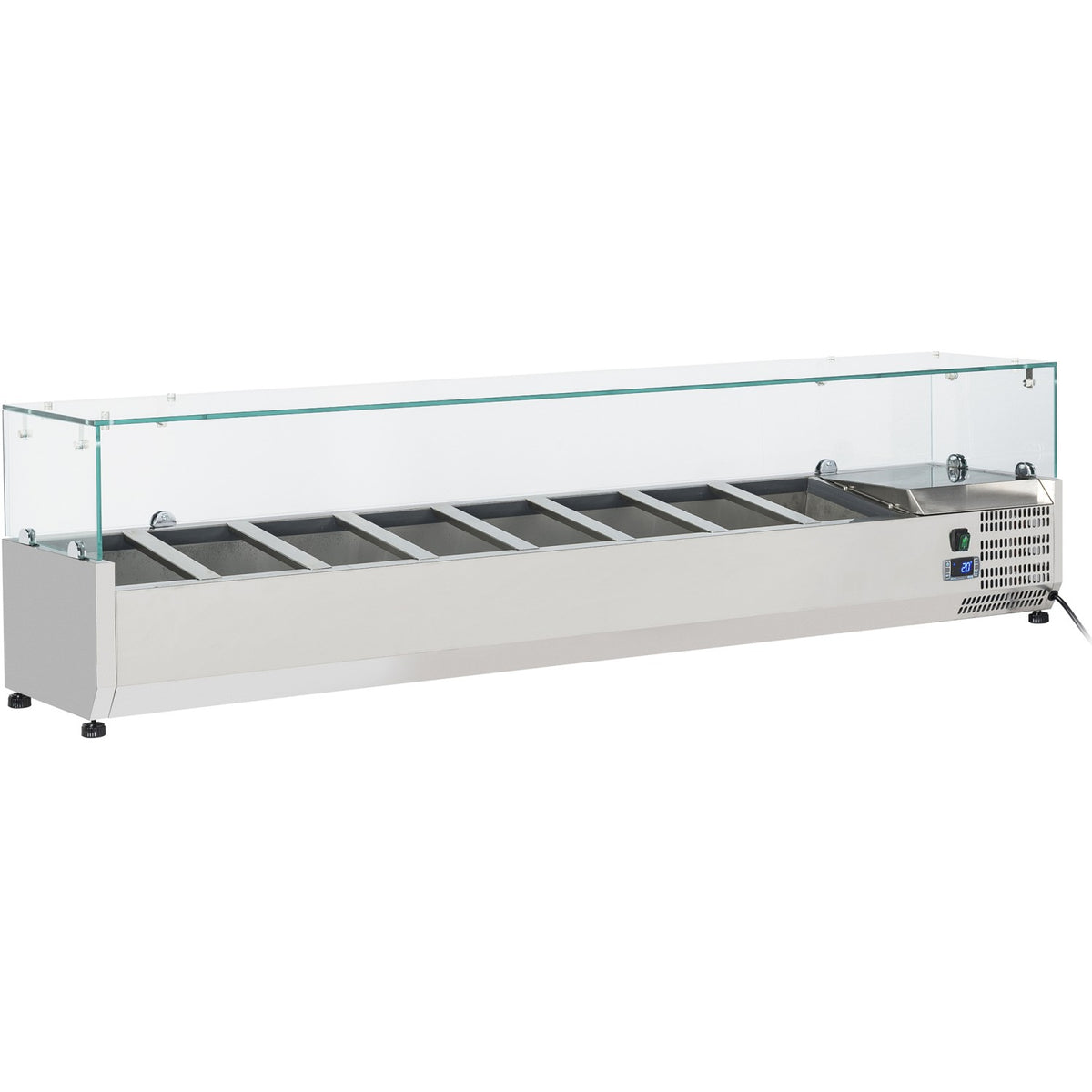 Refrigerated Servery Prep Top 1500mm 6xGN1/3 Depth 380mm Glass Top | VRX1500/380 - VRX1500/380