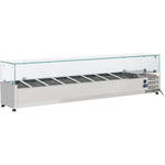 Refrigerated Servery Prep Top 1800mm 8xGN1/3 Depth 380mm Glass top - GT518
