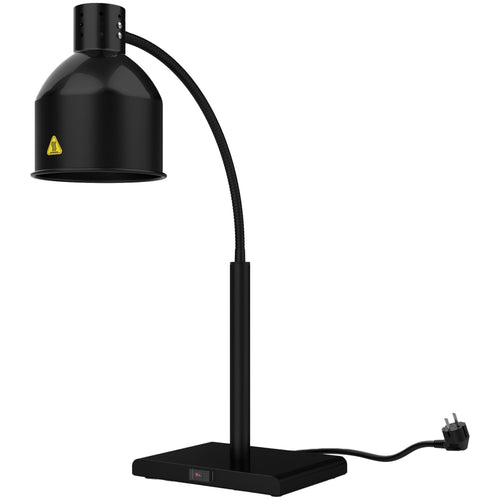 Single Head Freestanding Flexible Warming Lamp Infrared Food Warmer 268×203×664mm Black Finish - PW2SH