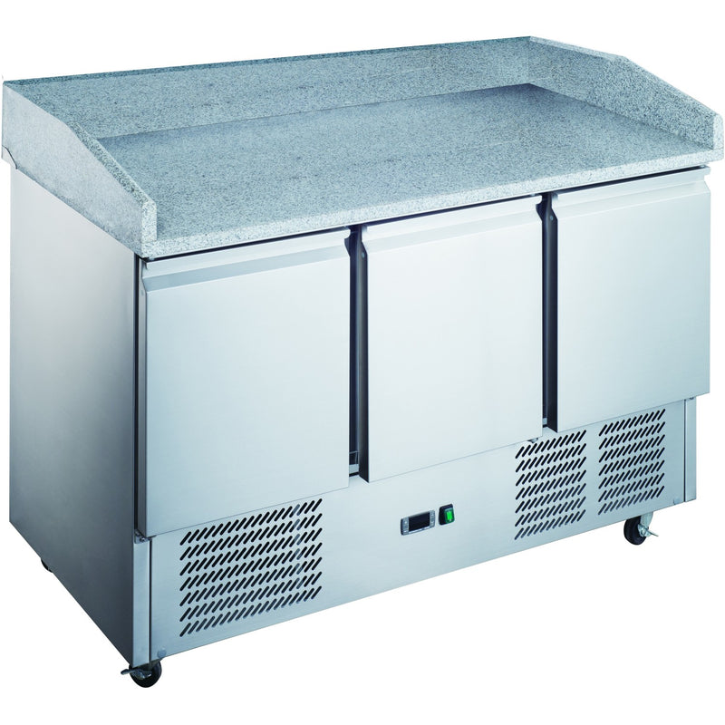 Pizza Counter 3 Doors Refrigerated Counter Depth 700mm - PZ14