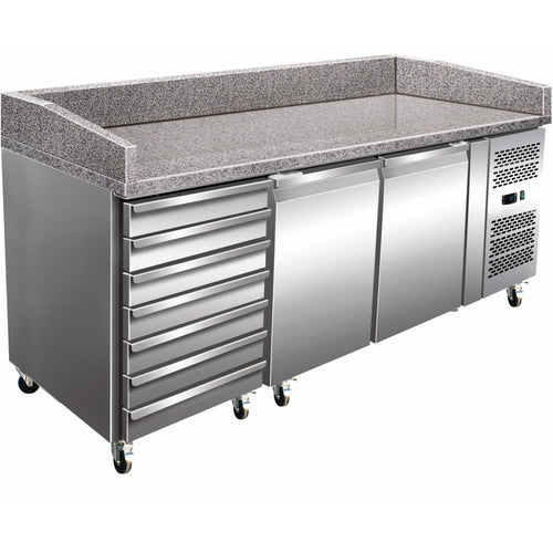 Refrigerated pizza preparation table 2 door 7 neutral drawers - THPZ2610TN