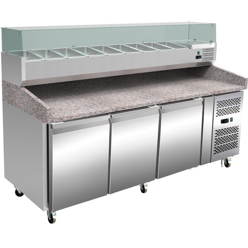 Pizza Counter 3 doors Granite top Depth 800mm | THPZ3600TN+THV2000 - THPZ3600TN-THV2000/330