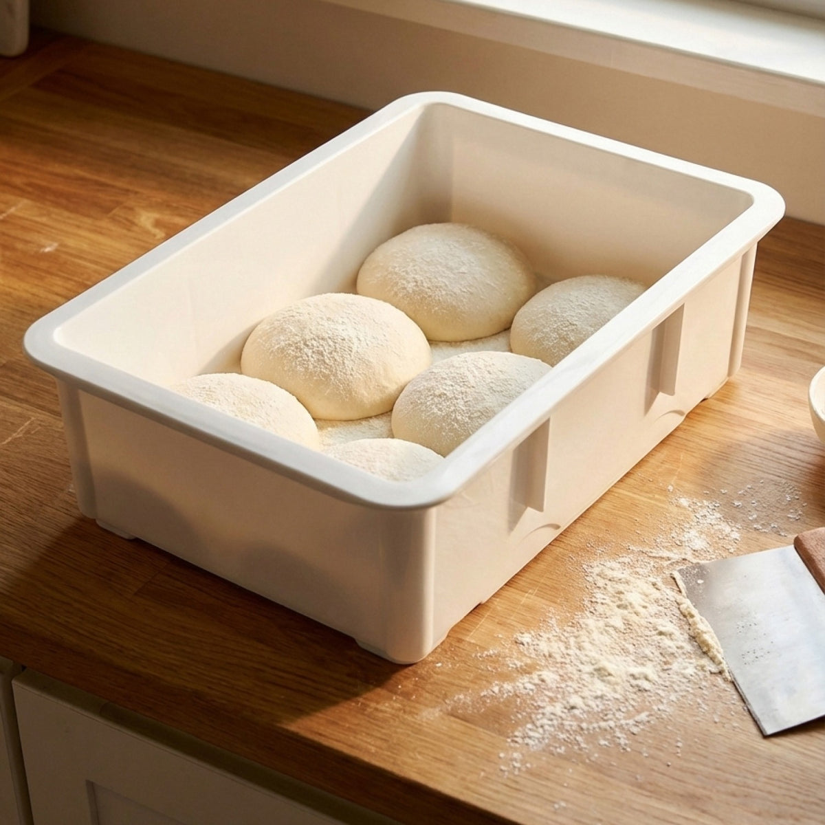 Pizza Dough Box 450×320×160mm Polypropylene Dough Storage Container - QHW216