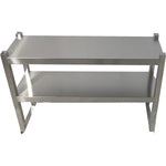 Double Tier Overshelf with Square Tubing Stainless Steel 1500x280x600mm - QNH106