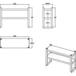Double Tier Overshelf with Square Tubing Stainless Steel 1500x280x600mm - QNH106