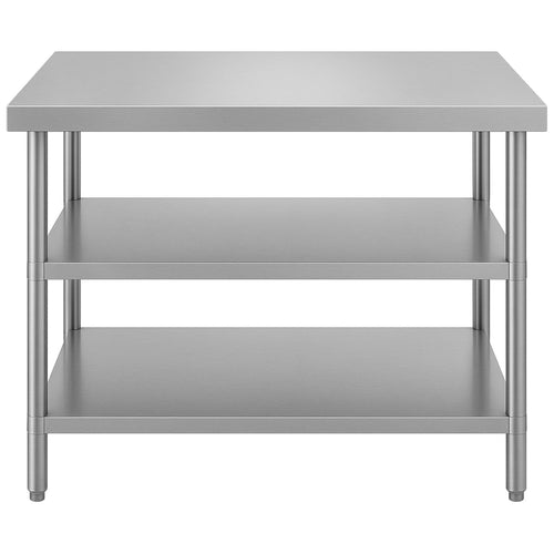 Commercial 3-Tier Stainless Steel Work Table with Undershelves 600x600x850mm - QNH1108
