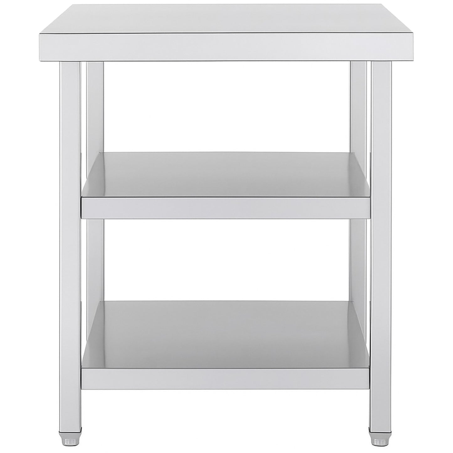 Commercial 3-Tier Stainless Steel Work Table with Undershelves 600x600x850mm - QNH1130