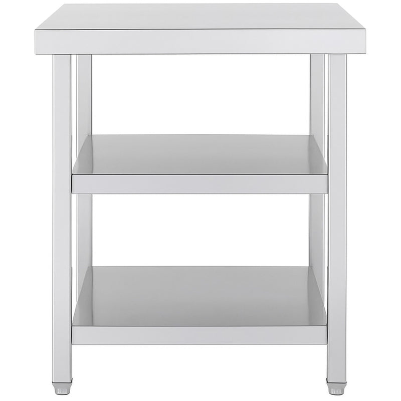 Commercial 3-Tier Stainless Steel Work Table with Undershelves 600x600x850mm - QNH1130