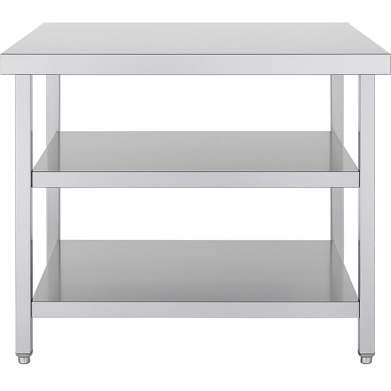 Commercial 3-Tier Stainless Steel Work Table with Undershelves 900x600x850mm - QNH1132