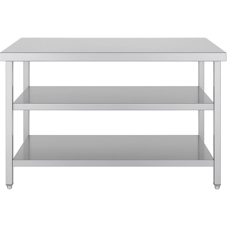 Commercial 3-Tier Stainless Steel Work Table with Undershelves 1200x600x850mm - QNH1134