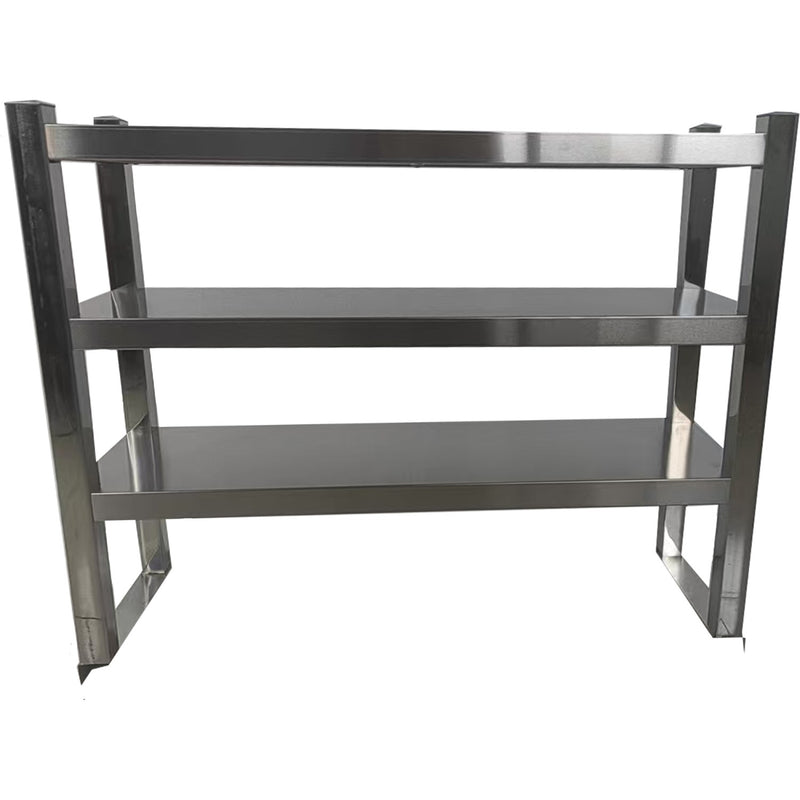 Triple Tier Overshelf with Square Tubing Stainless Steel 1200x280x750mm - QNH204