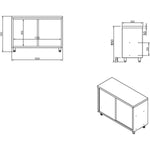 Commercial Stainless Steel Sliding Door Work Table Cabinet with Shelf 1800x600x850mm - QNH306