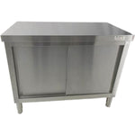 Commercial Stainless Steel Sliding Door Work Table Cabinet 600x600x850mm - QNH310